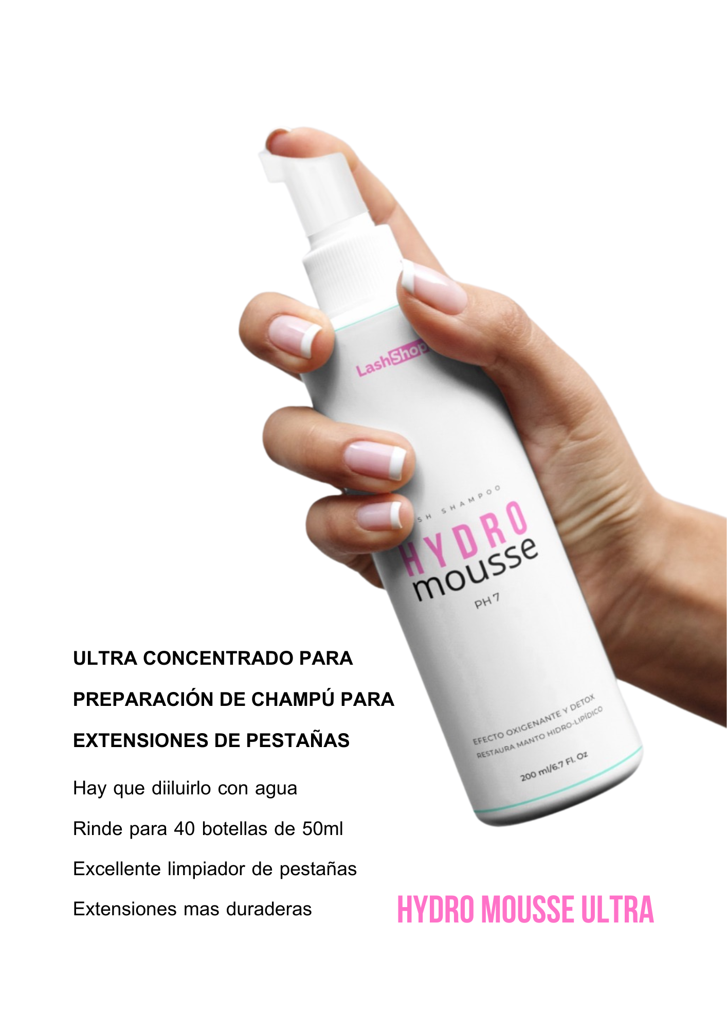 eyelash shampoo concentrate Hydro Mousse Ultra champu para pestañas